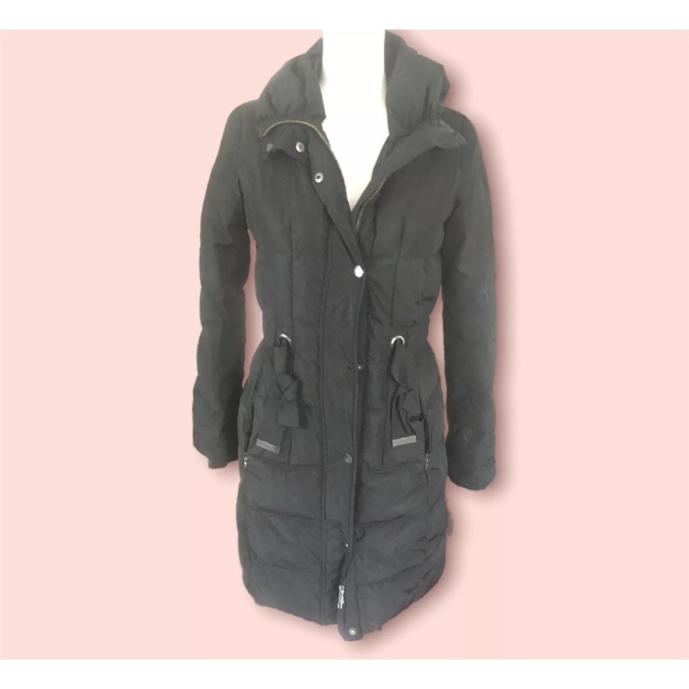 1.2.3 Paris French Designer Women’s Black Coat Puffy Coat Size S